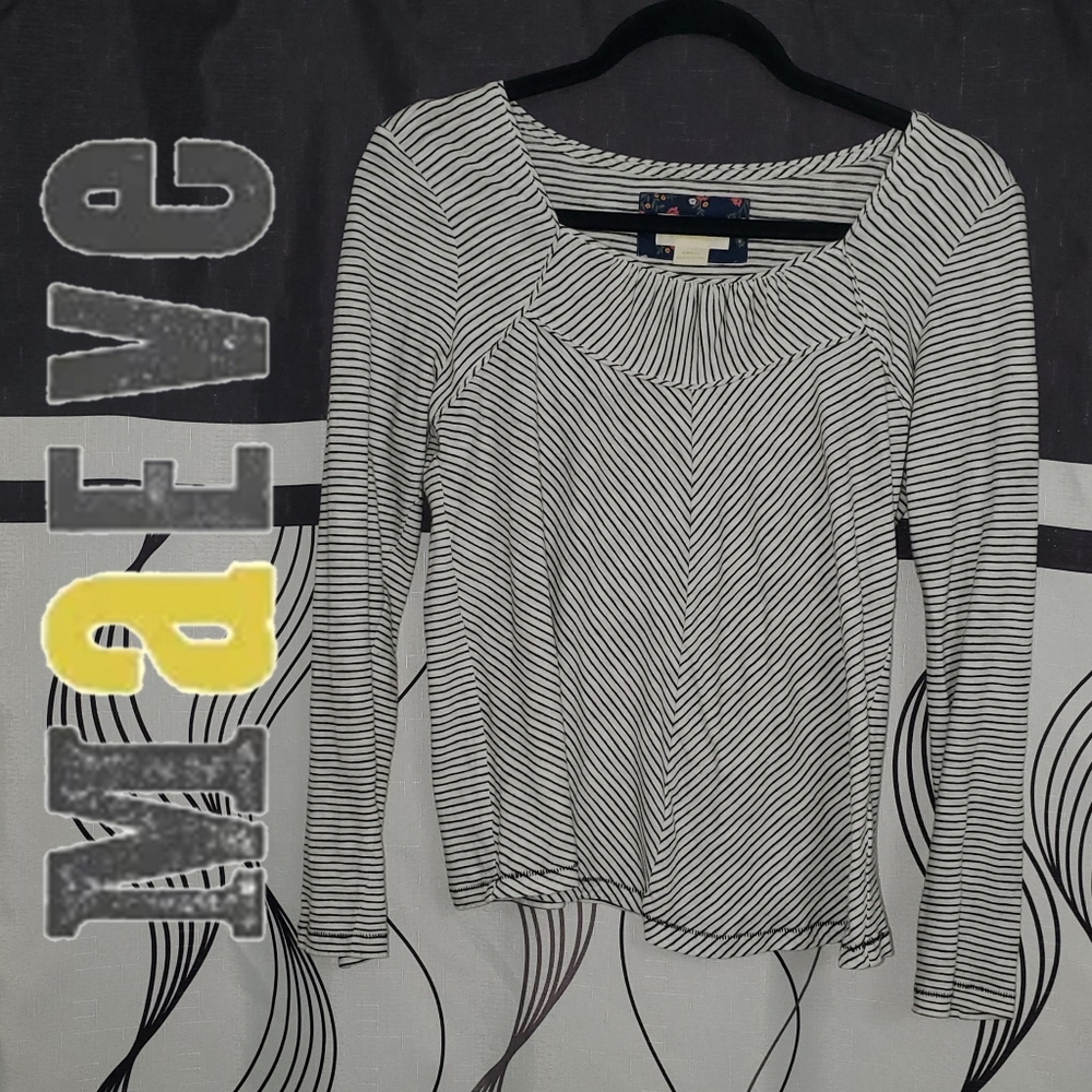 Maeve Anthropologie Striped Long Sleeve Kenley Top
